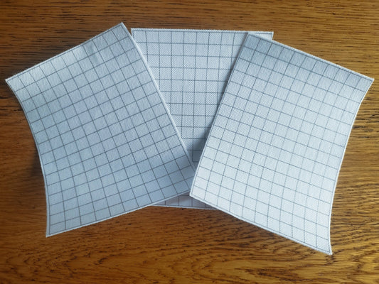 Wash Away Transfers with a printed 1cm grid on it