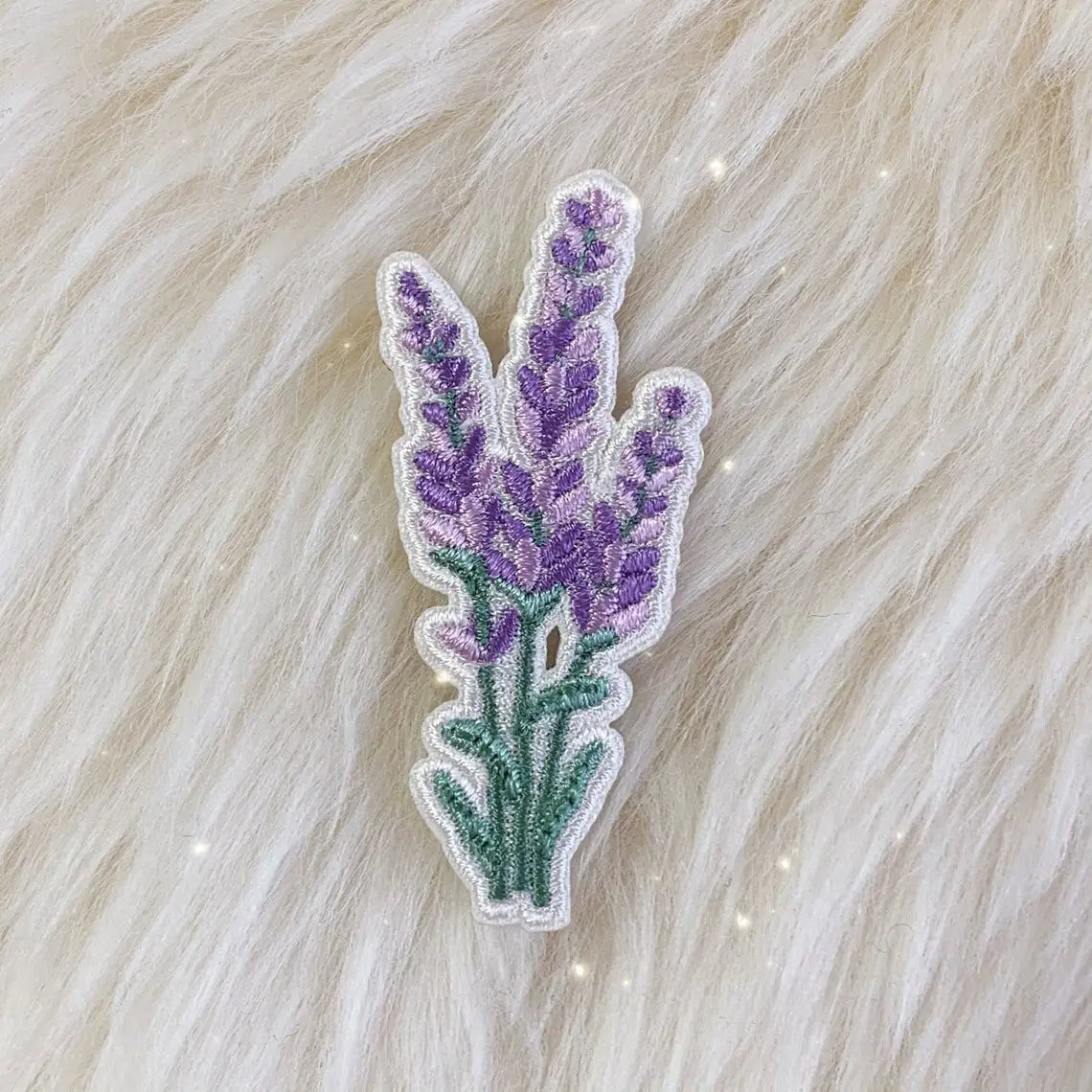 Iron on Lavender Embroidery Patch
