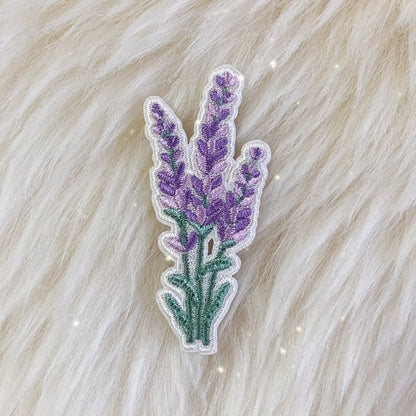 Iron on Lavender Embroidery Patch