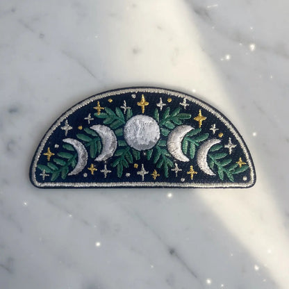 Iron on Moon Phase Embroidery Patch