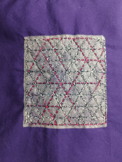 Square Washable Sashiko Transfer, Removable Mending Transfers
