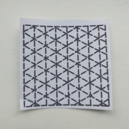 Square Washable Sashiko Transfer, Removable Mending Transfers