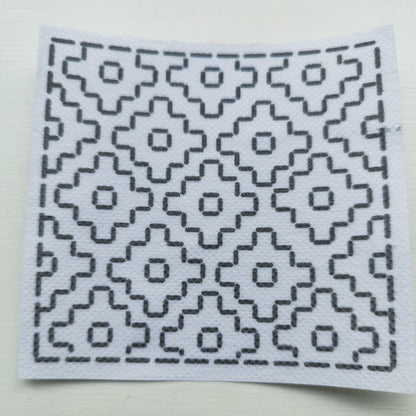Square Washable Sashiko Transfer, Removable Mending Transfers