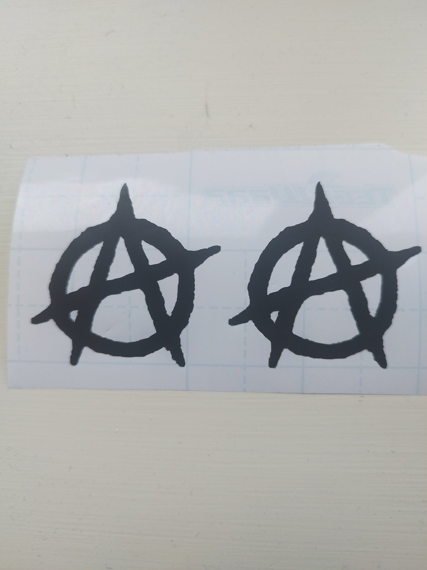 Vinyl Matt Red & Matt Black Anarchy Stickers