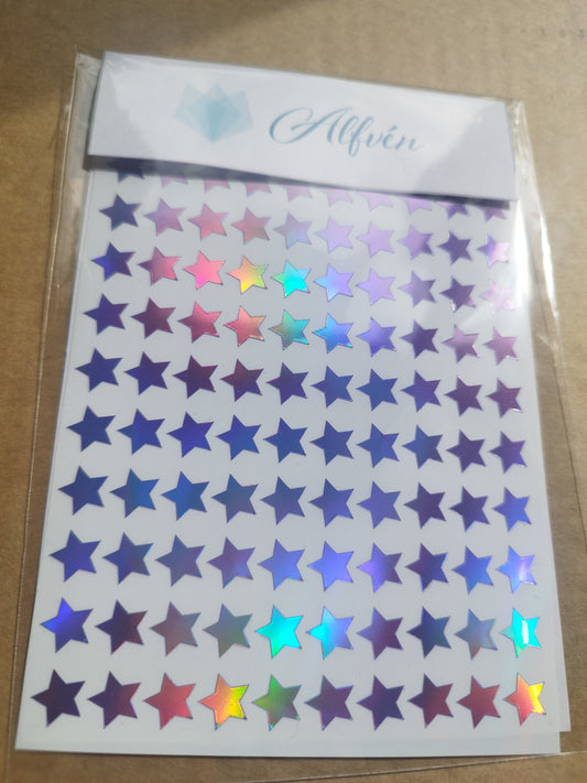 Purple Holographic Star Stickers