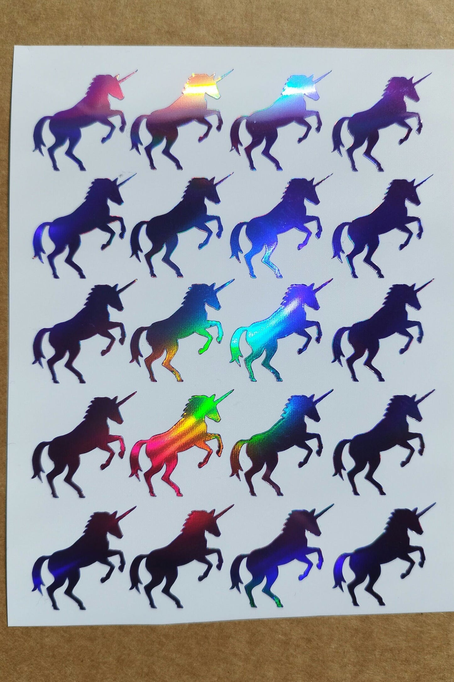 Purple Holographic Unicorn Stickers