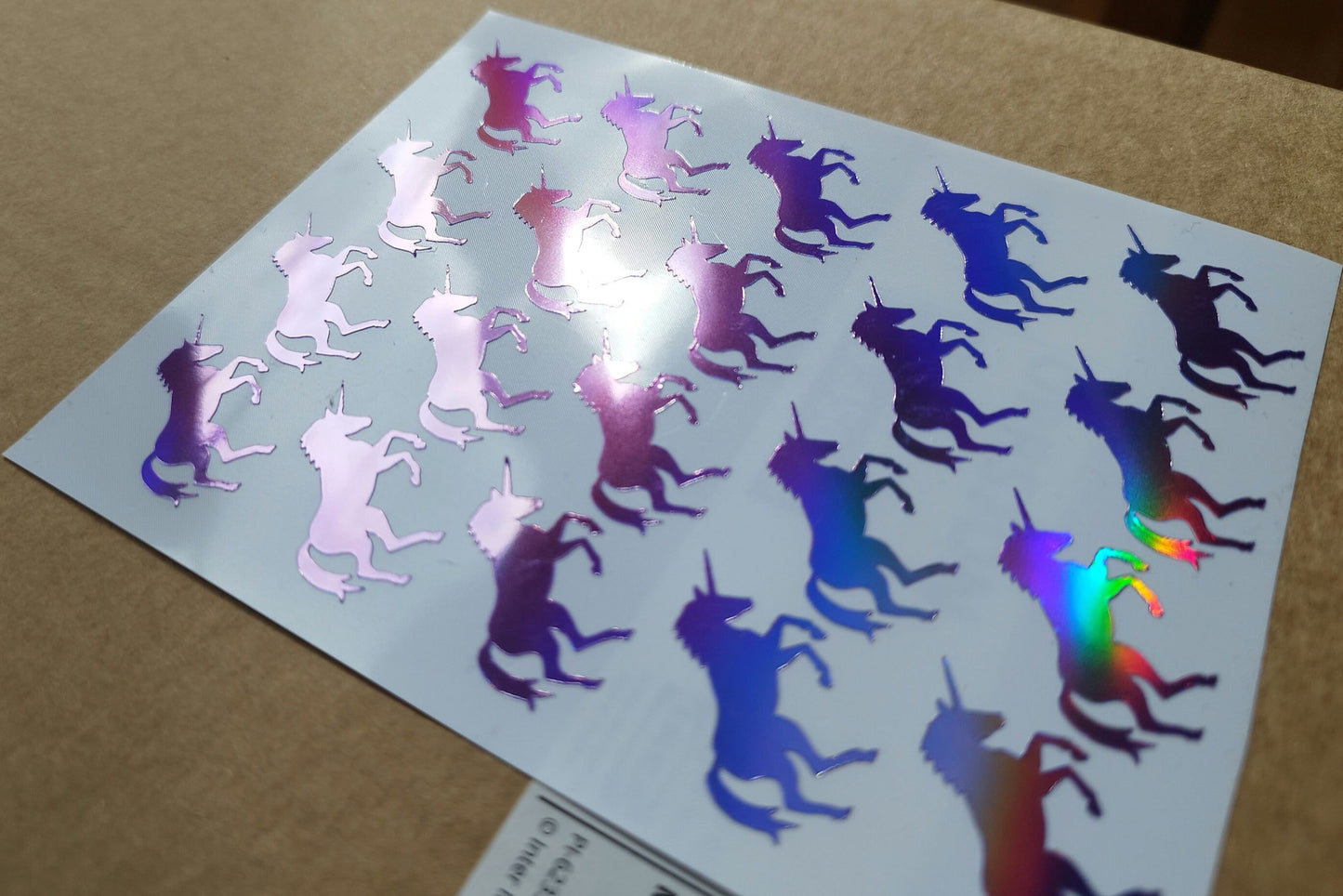 Purple Holographic Unicorn Stickers