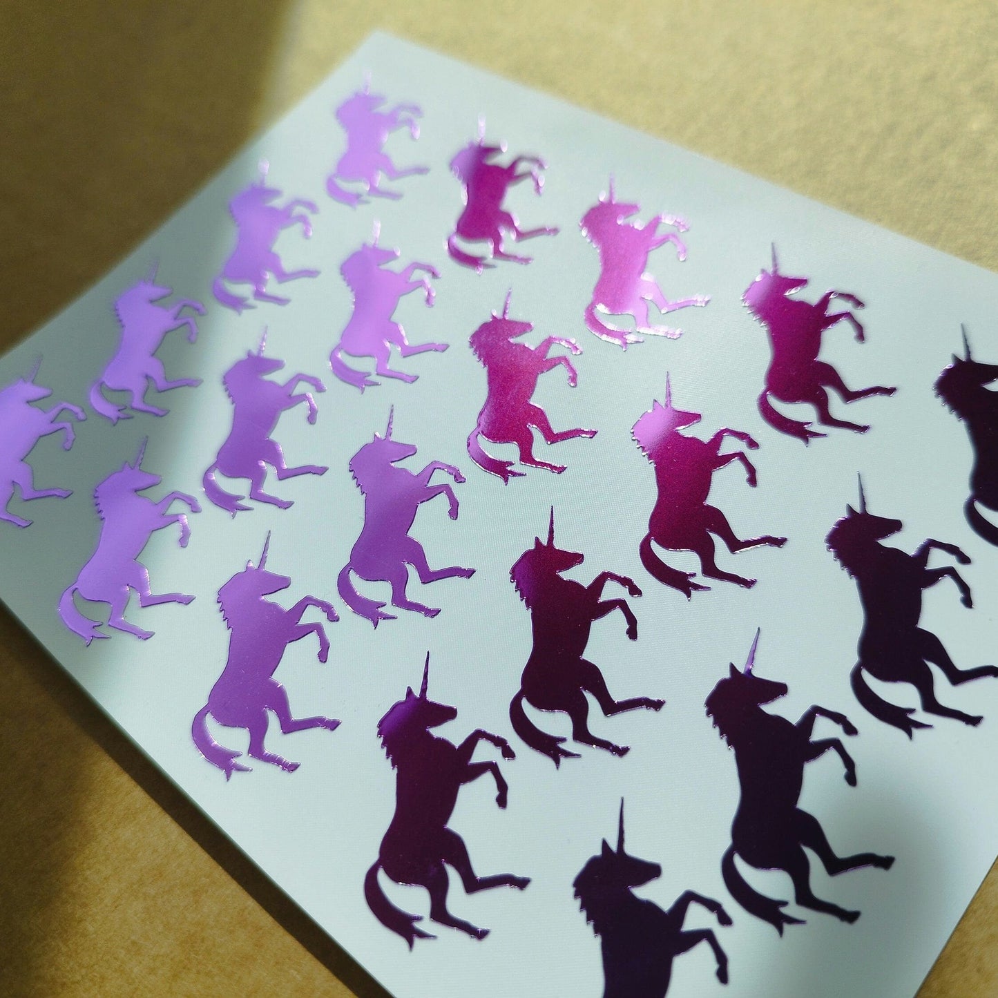 Purple Chrome Unicorn Stickers