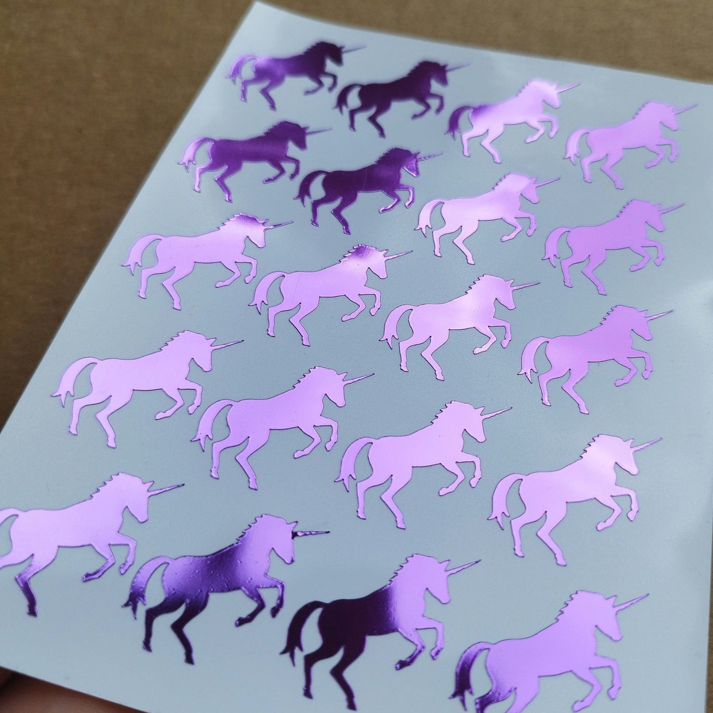 Purple Chrome Unicorn Stickers