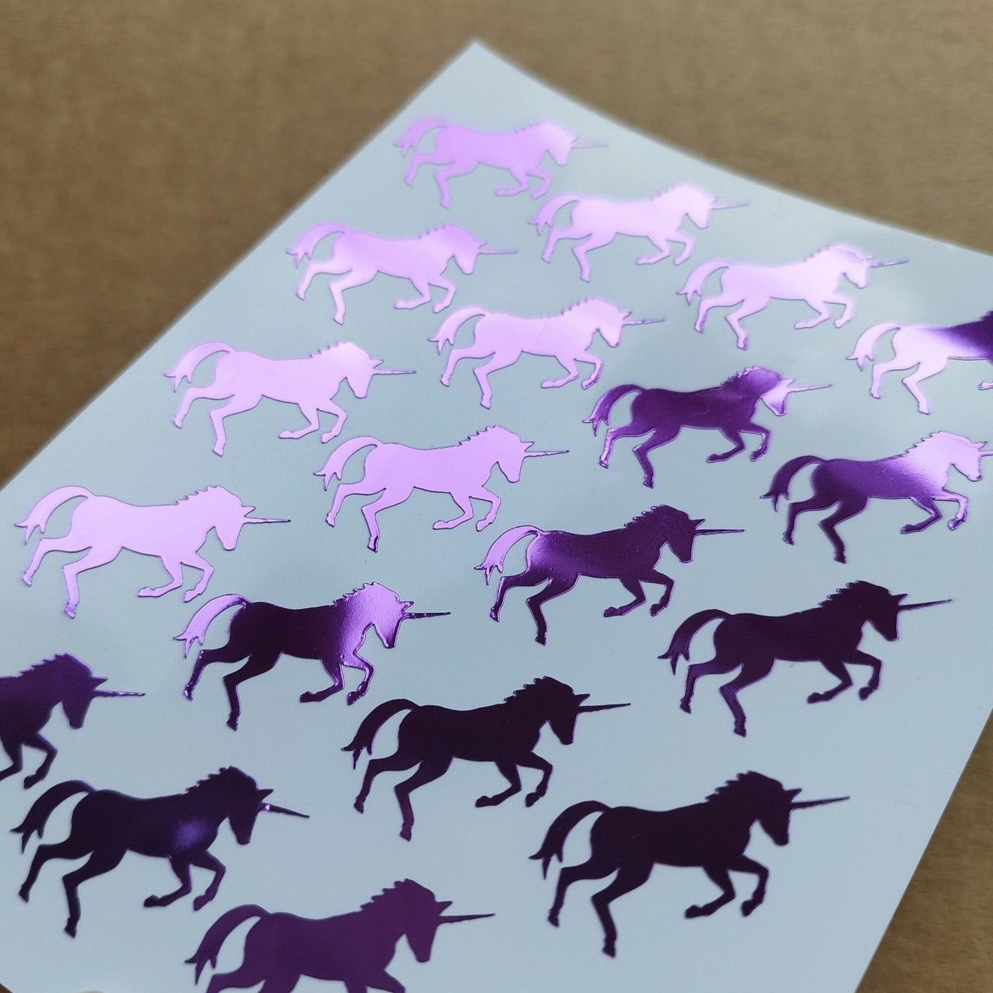 Purple Chrome Unicorn Stickers