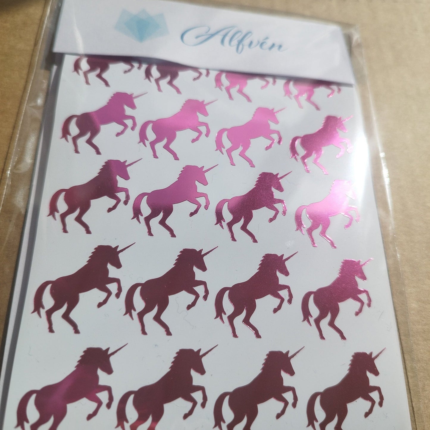 Pink Chrome Unicorn Stickers