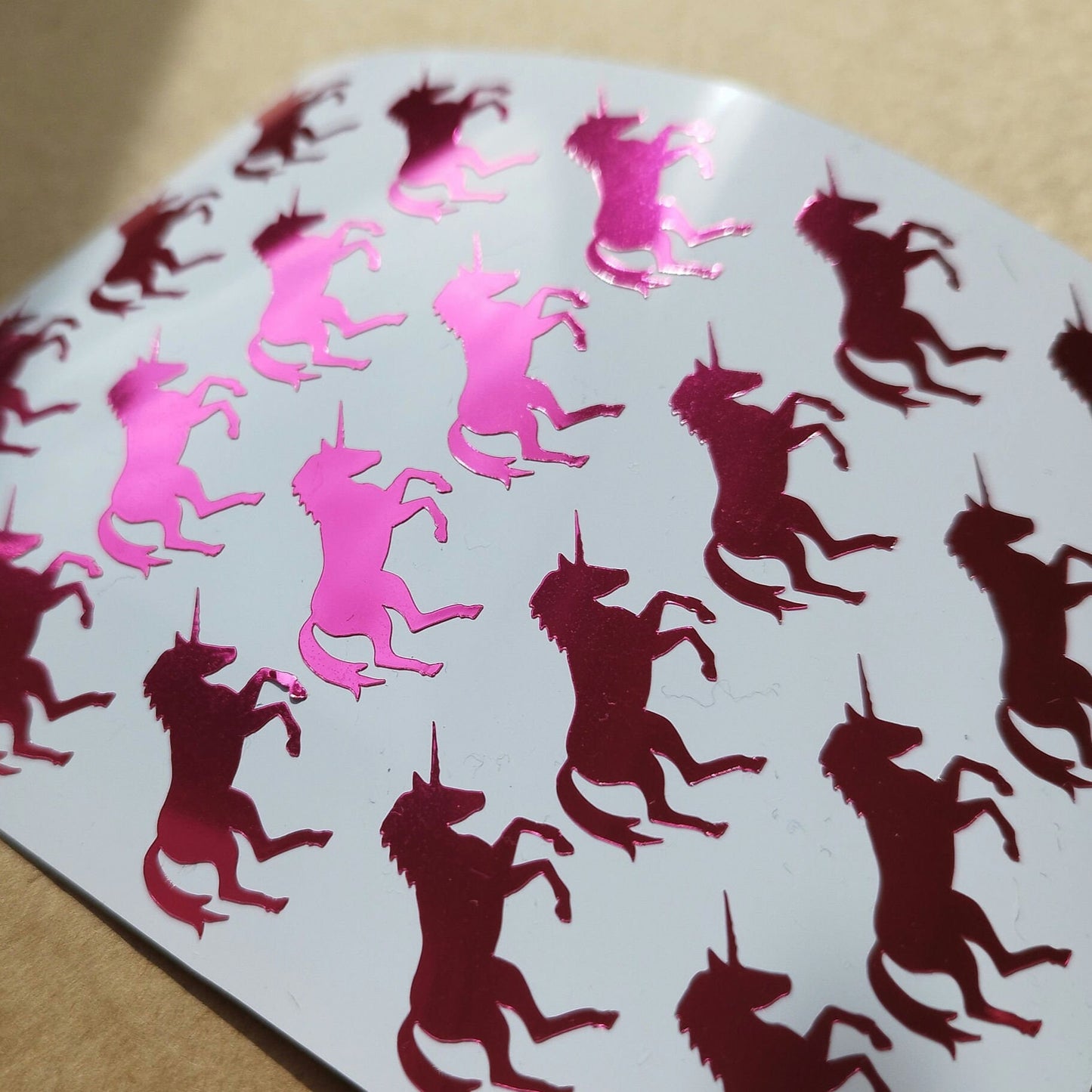 Pink Chrome Unicorn Stickers