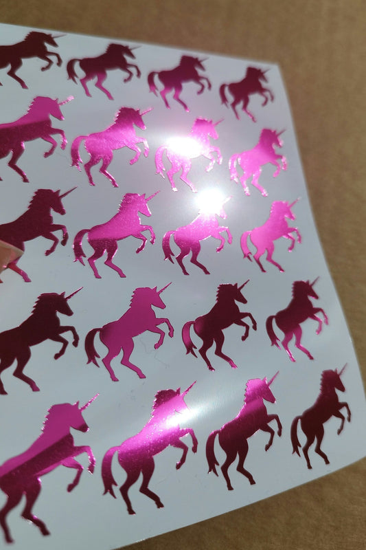 Pink Chrome Unicorn Stickers