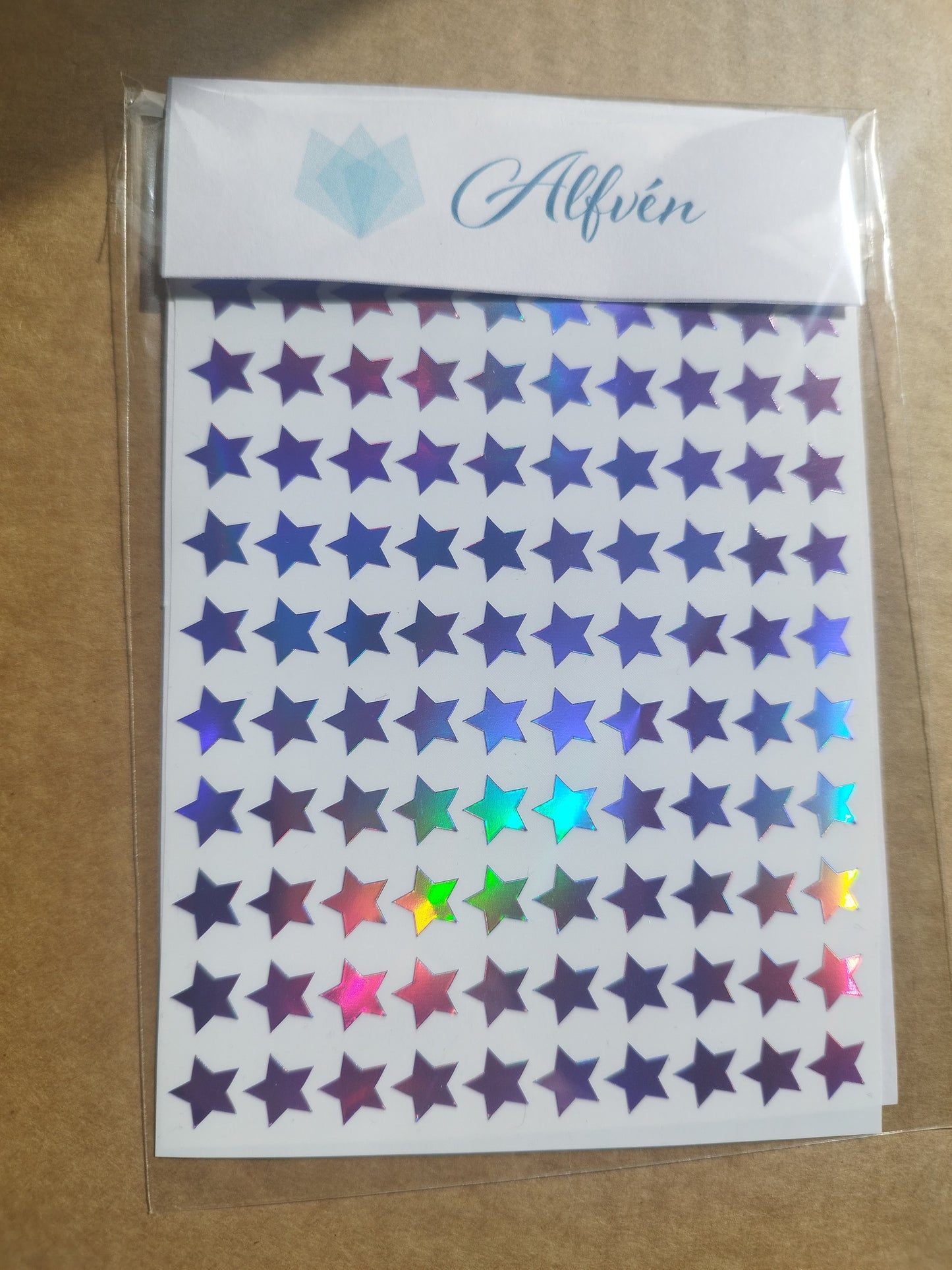 Purple Holographic Star Stickers