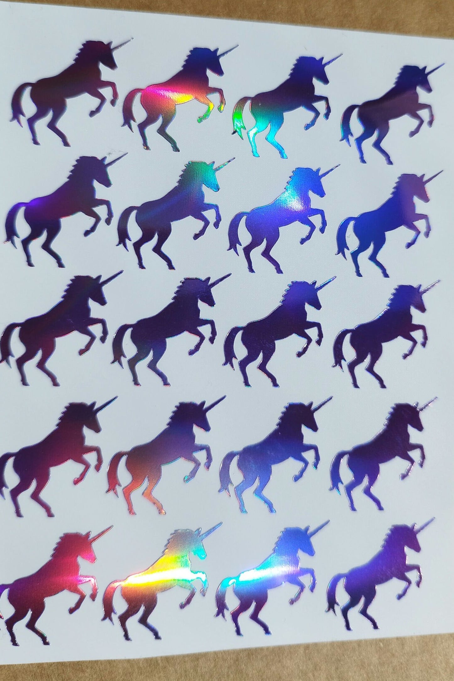 Purple Holographic Unicorn Stickers