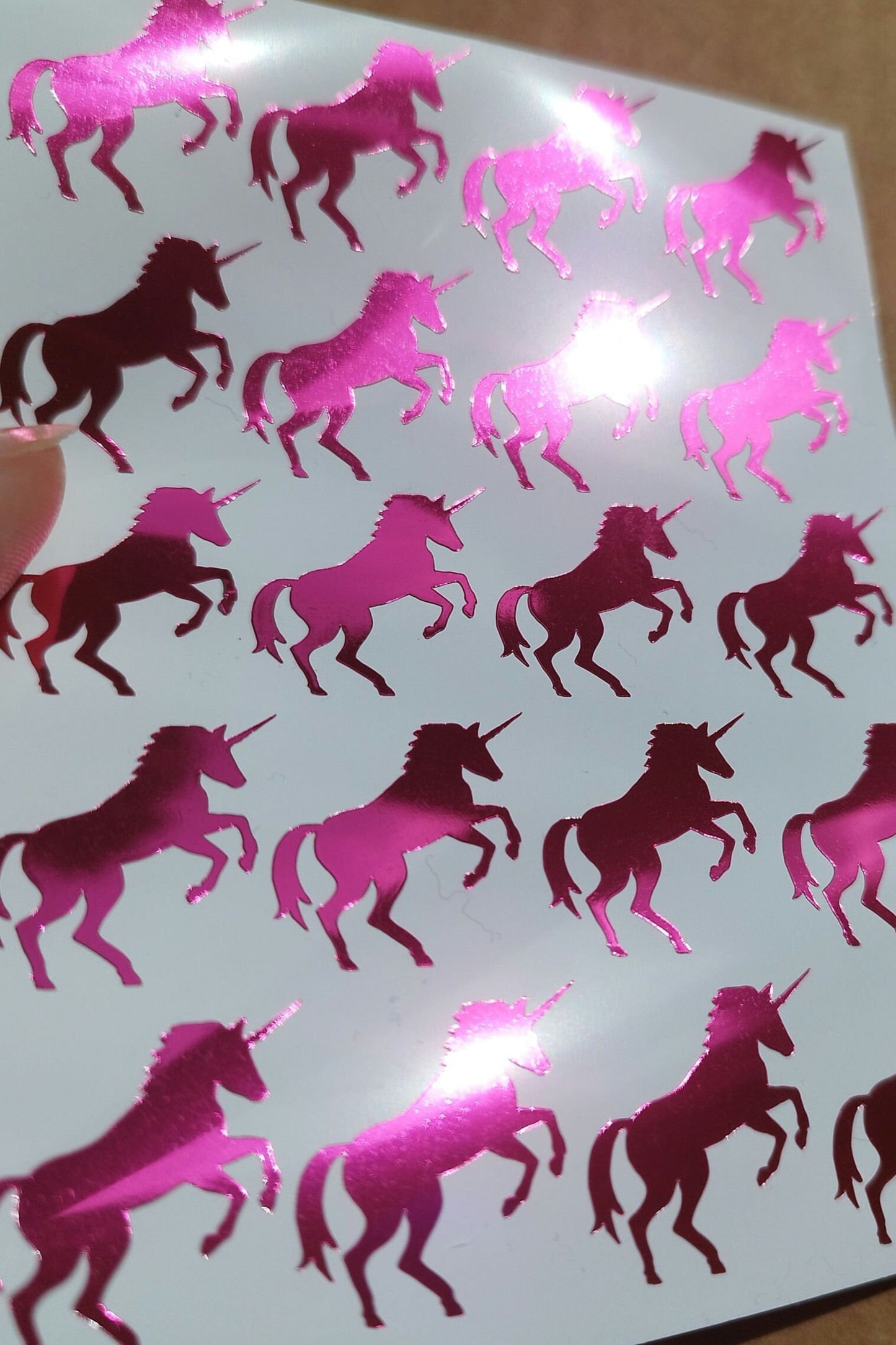 Pink Chrome Unicorn Stickers