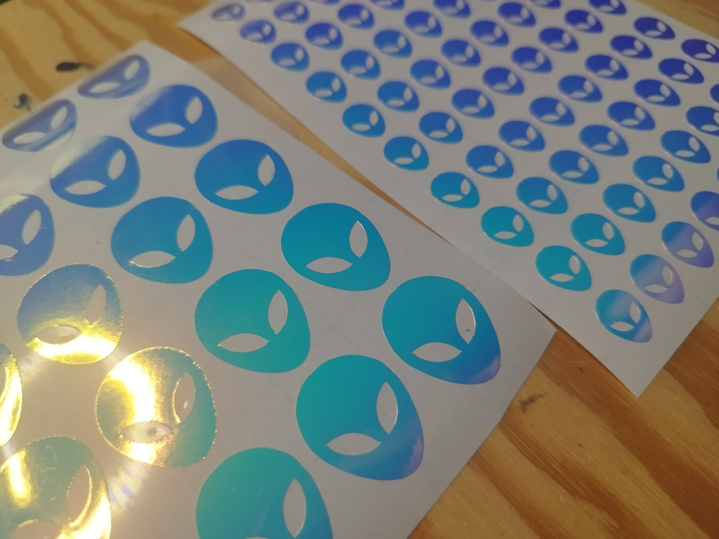 Glow in the Dark Alien Stickers in 1 inch or 0.5inch sizes