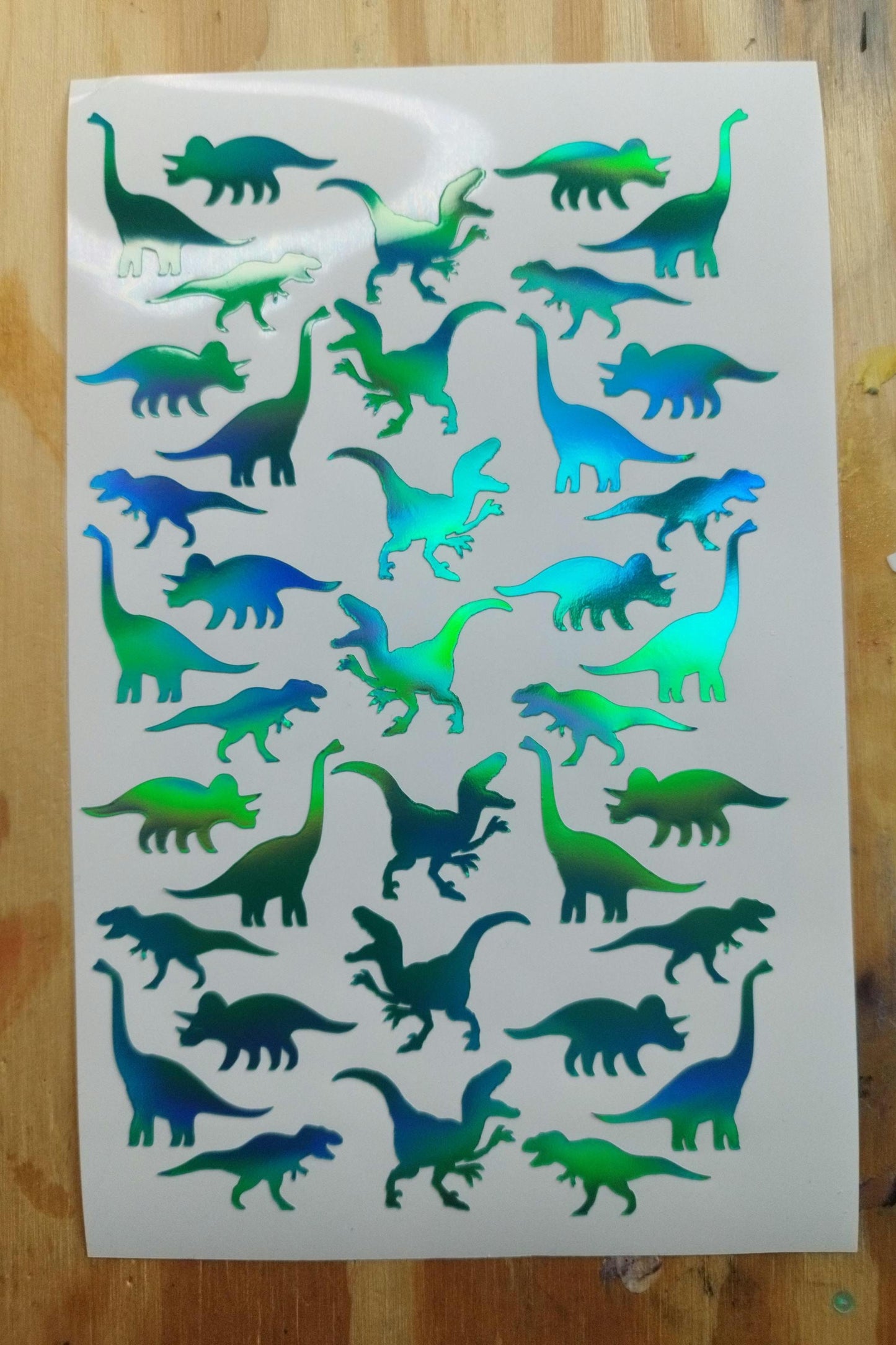 Dinosaur Stickers in Chrome Green