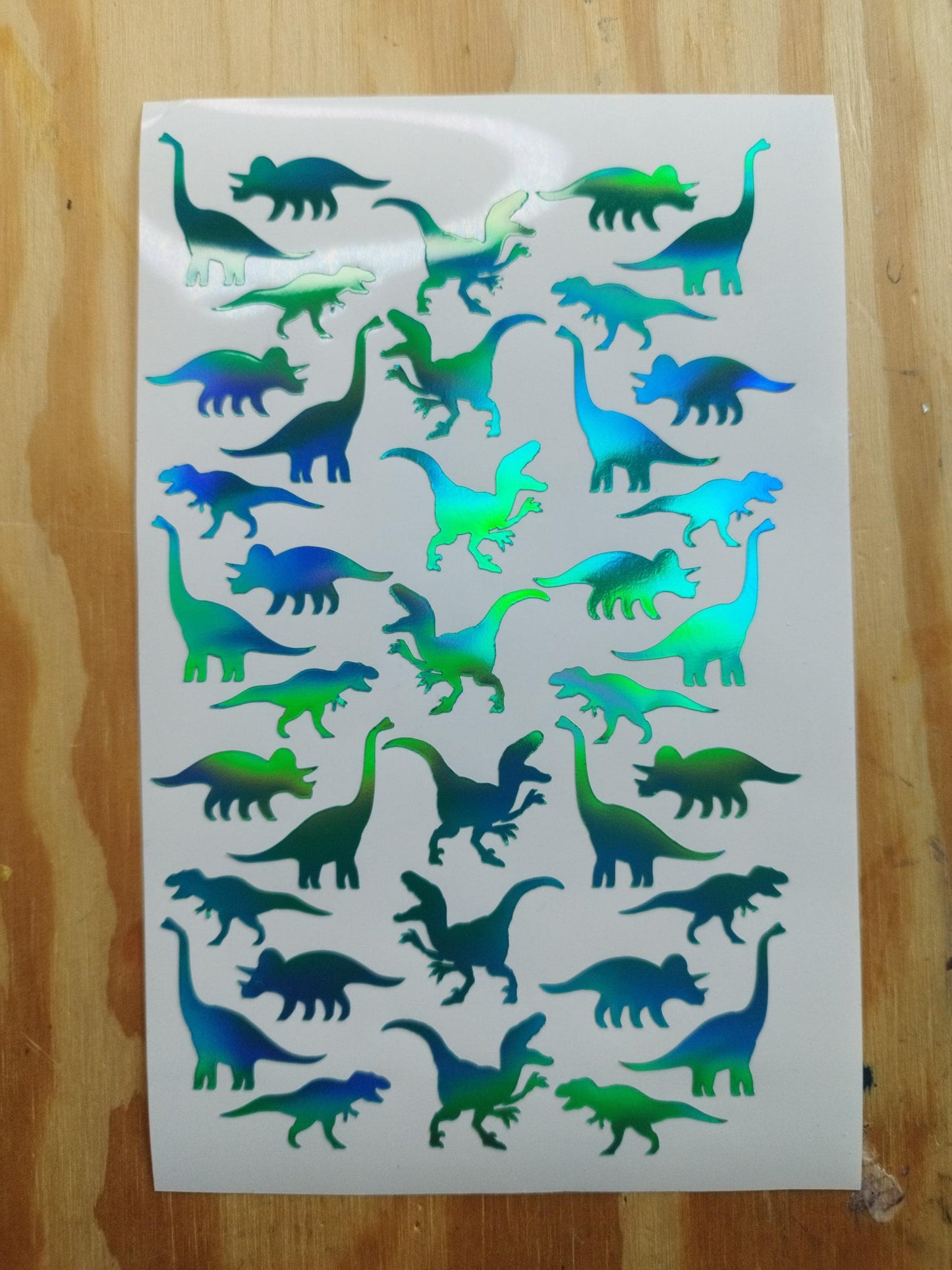 Dinosaur Stickers in Chrome Green