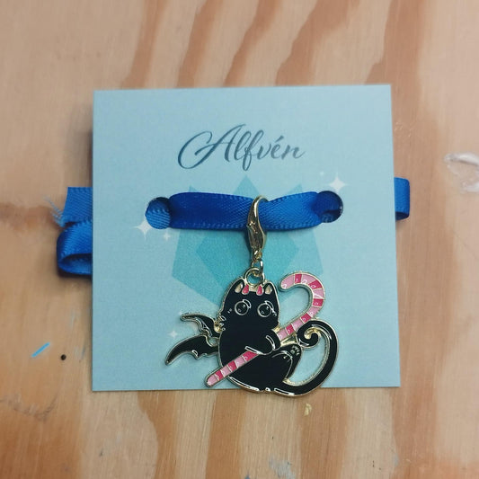 Candy Demon Cat Stitch Marker