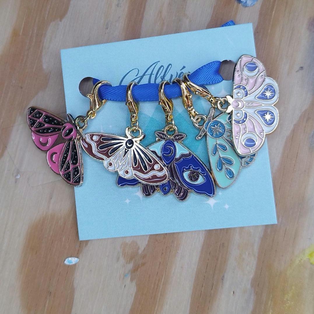 Set of Moth Stitch Markers