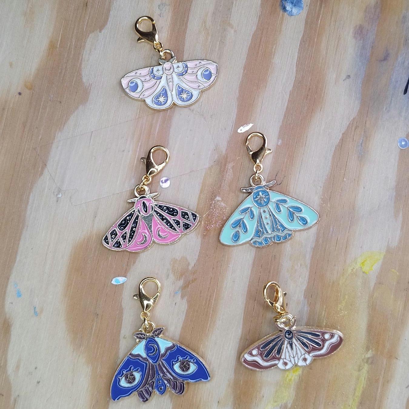 Set of Moth Stitch Markers