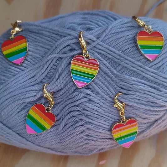 Pride Heart Stitch Marker Set