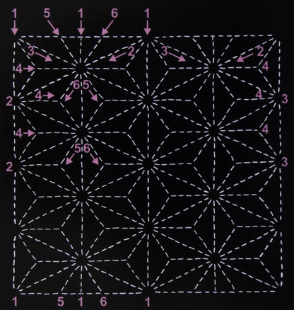 Asa no ha (Hemp Leaf) Sashiko Stencil by SewEasy 6"