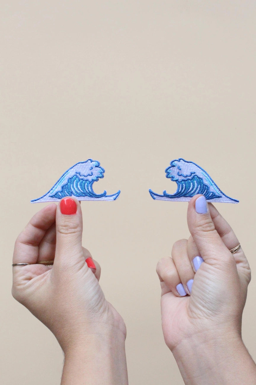 Pair of Wave Iron On Patches