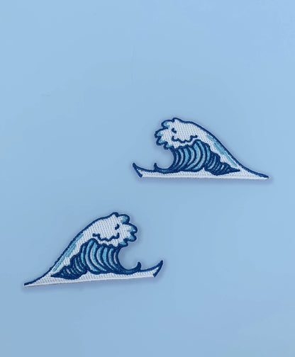 Pair of Wave Iron On Patches